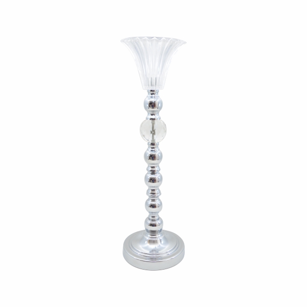 Vaso Prata Metal com Cristal G